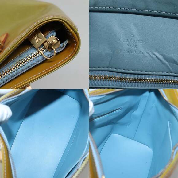 LOUIS VUITTON Monogram Vernis Houston Hand Bag Baby Blue M91005 - Picture 11 of 12